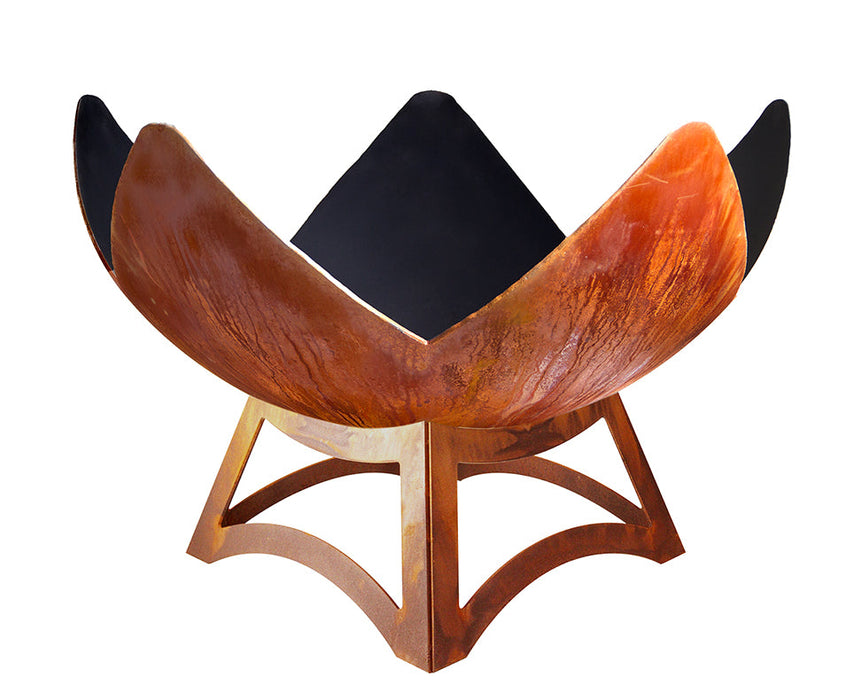 Ohio Flame OF37ABFFHB 37 Fire Flower Artisan Fire Bowl with Hollow Base - 37 x 37 x 22 in. - Patina Finish