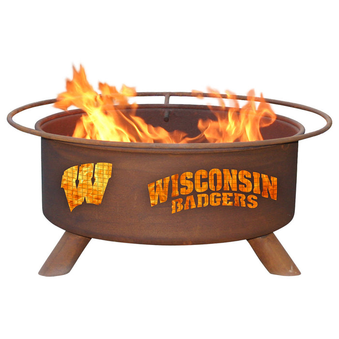 Patina Products F217 Wisconsin Steel Outdoor Fire Pit - 24 x 24 x 11 in. - Natural Rust Patina Finish