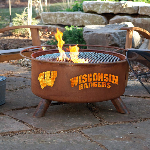 Patina Products F217 Wisconsin Steel Outdoor Fire Pit - 24 x 24 x 11 in. - Natural Rust Patina Finish