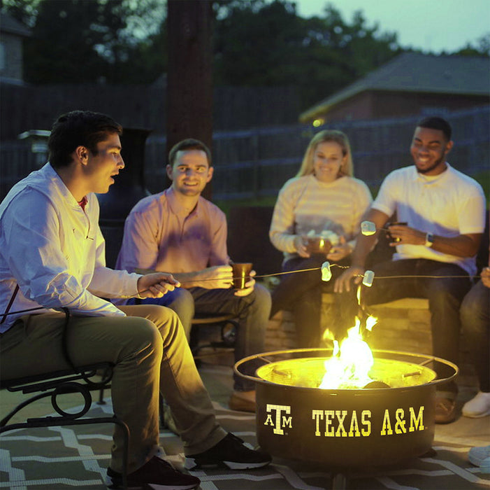 Patina Products F232 Texas A&M Steel Outdoor Fire Pit - 24 x 24 x 11 in. - Natural Rust Patina Finish